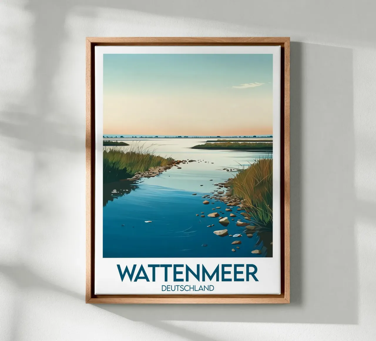 Poster wattenmeer tela con Cornice a cassetta da Frame the World