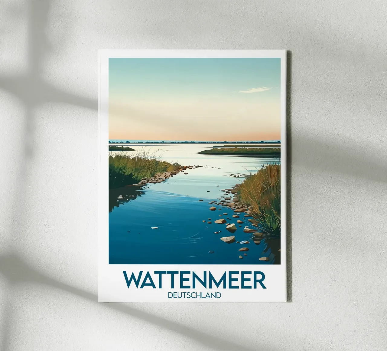Poster wattenmeer tela con Cornice a cassetta da Frame the World