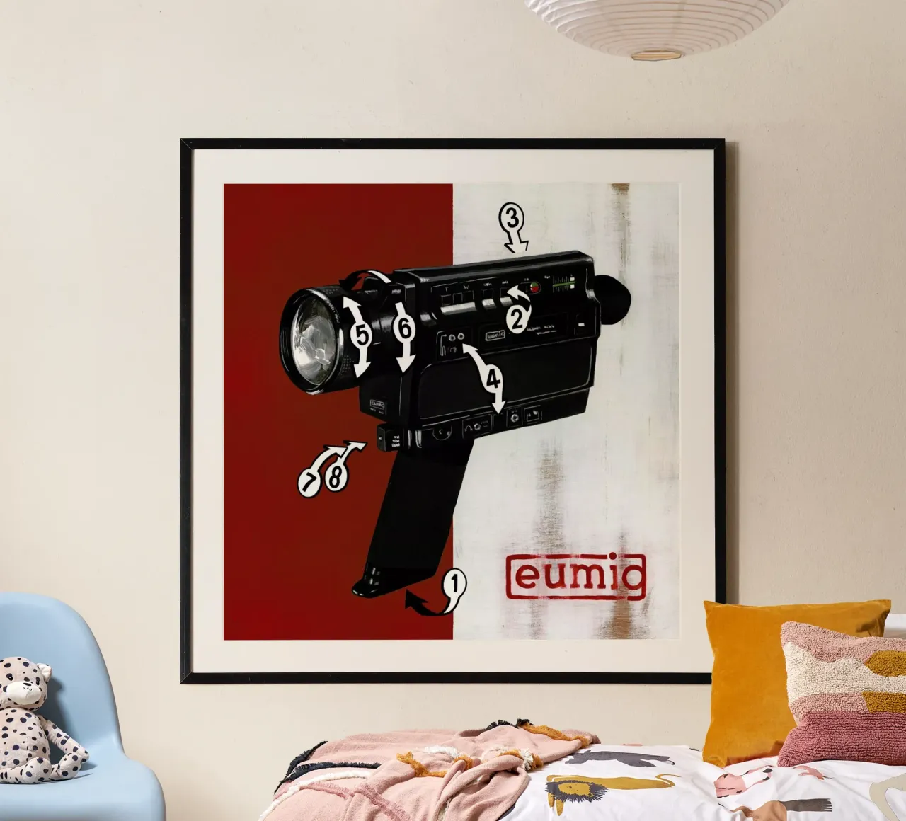 Super 8 poster con telaio in legno da Famous When Dead