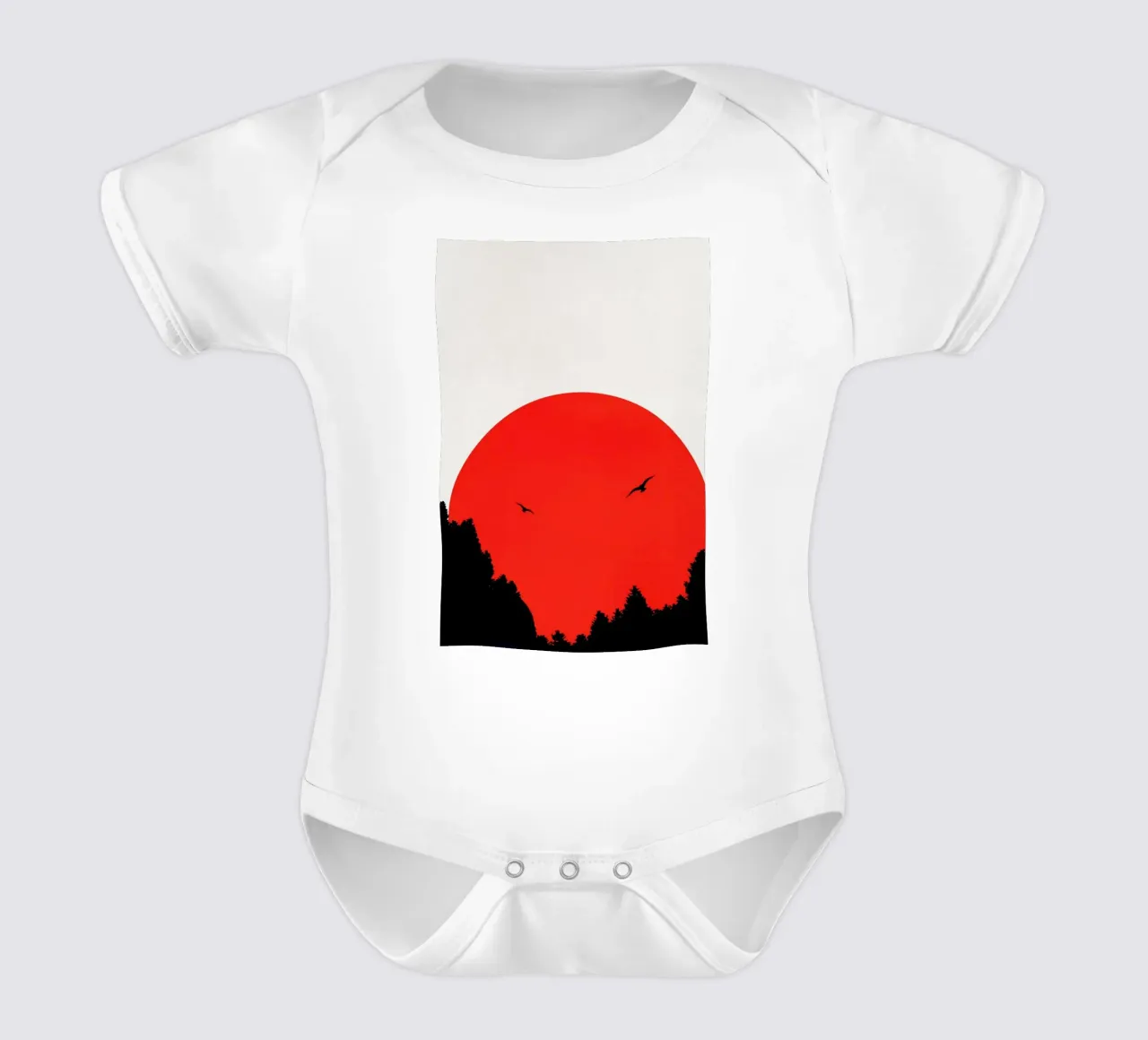 Two Birds Red Kurzarm Babybody von Kubistika