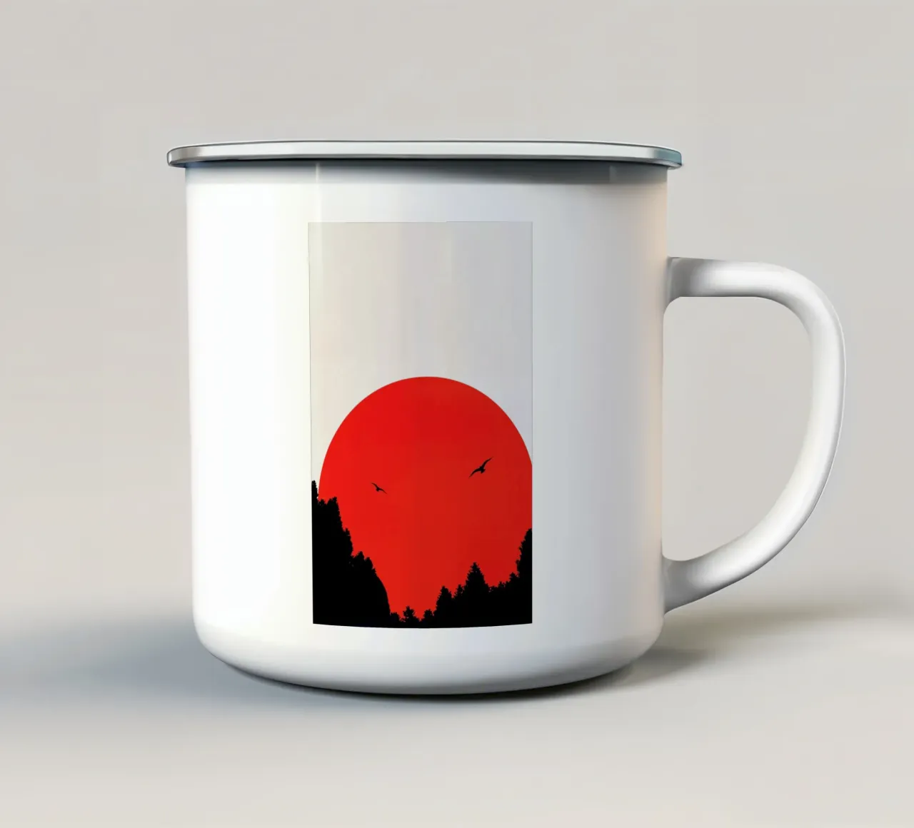 Two Birds Red tazza in smalto da Kubistika