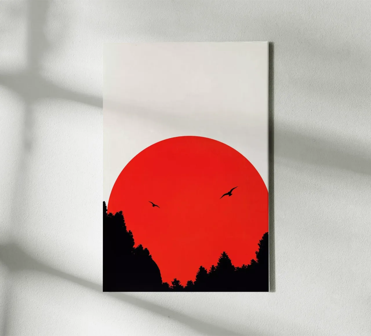 Two Birds Red canvas by Kubistika