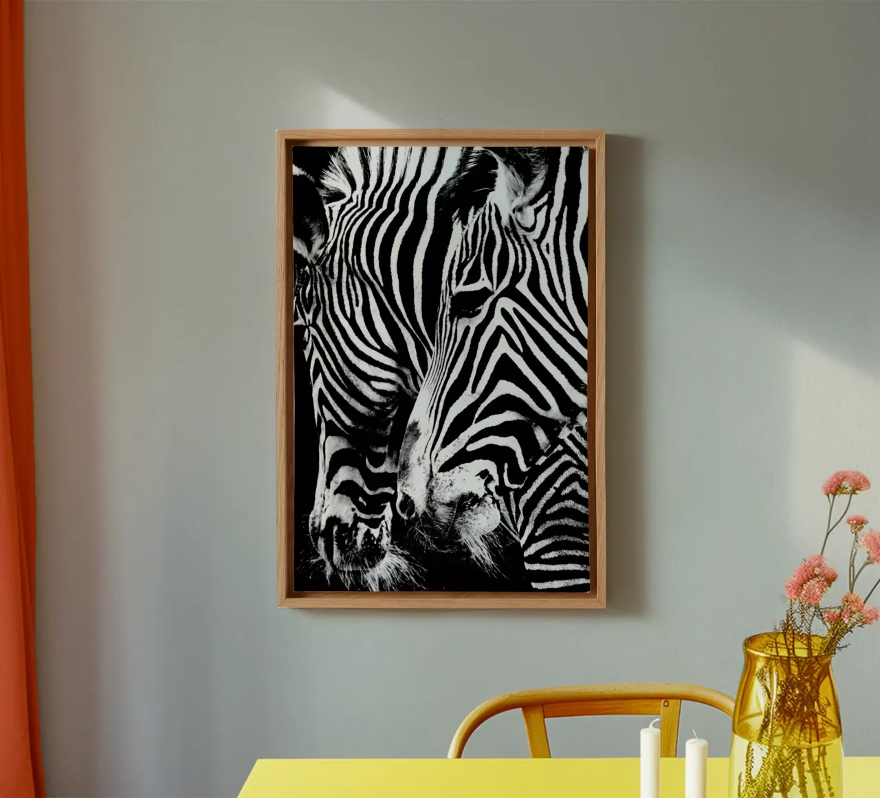 Zebra Hug tela con Cornice a cassetta da Babett Schultze