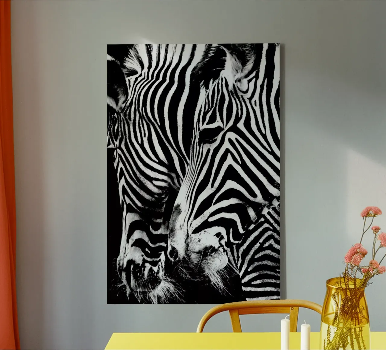 Zebra Hug tela con Cornice a cassetta da Babett Schultze