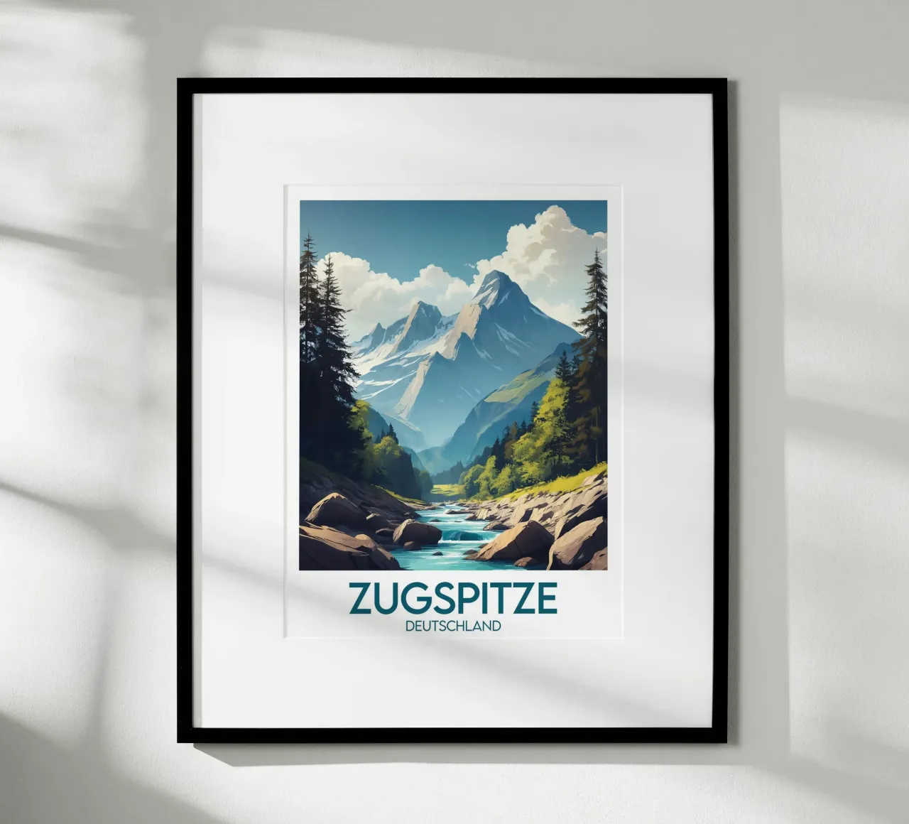 Affiche zugspitze poster con telaio in legno da Frame the World