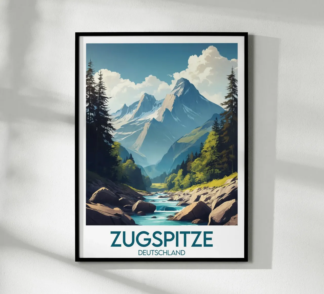 Affiche zugspitze poster con telaio in legno da Frame the World