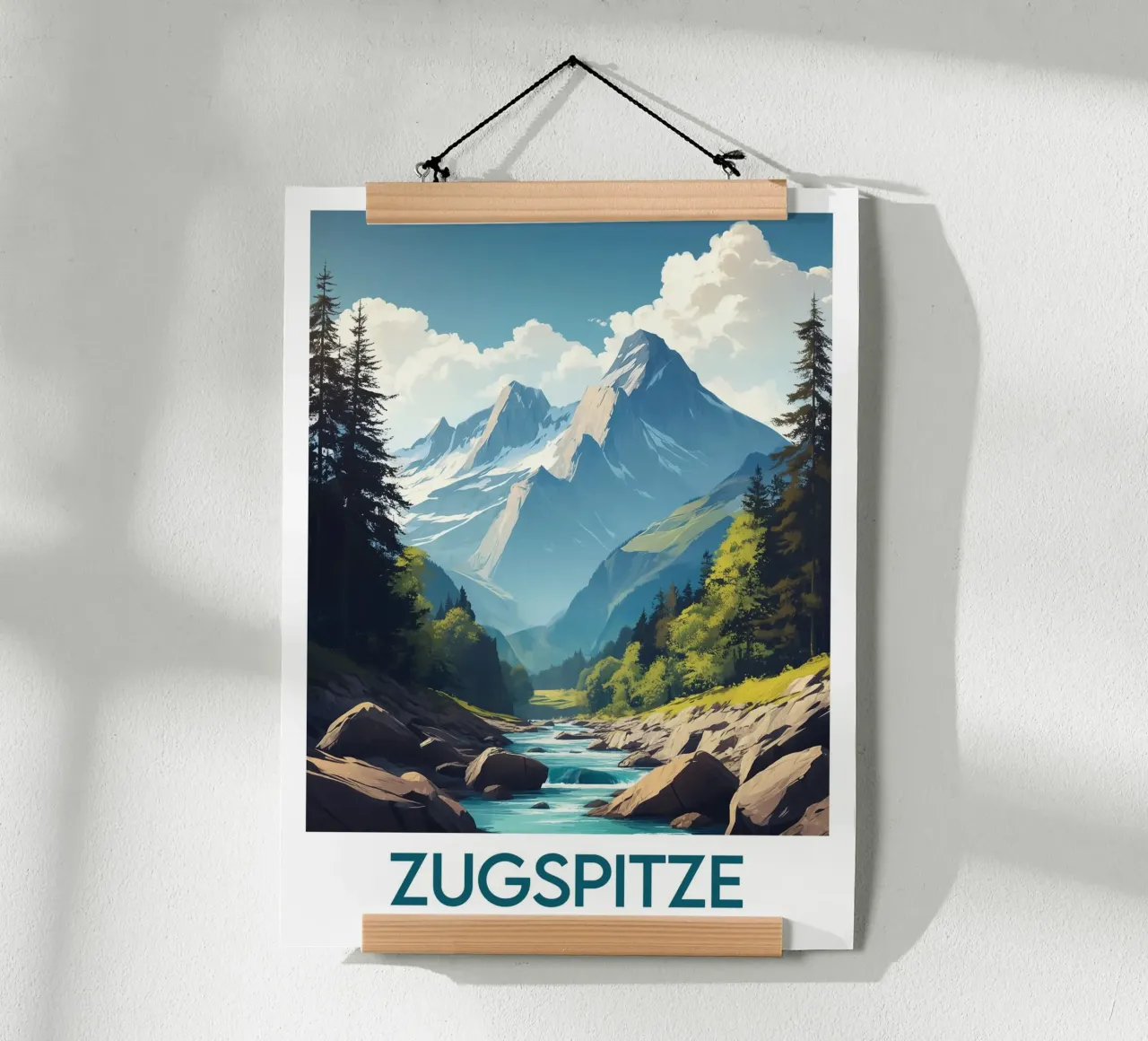 Affiche zugspitze poster con telaio in legno da Frame the World