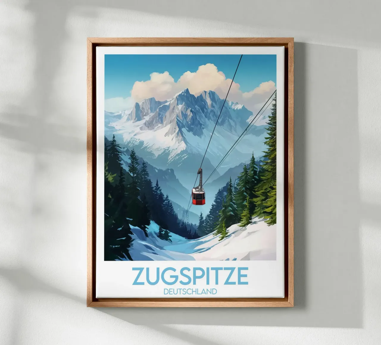 Luchtdruk zugspitze canvas met Baklijst van Frame the World