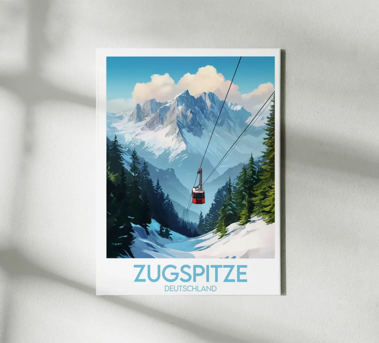 Luchtdruk zugspitze canvas met Baklijst van Frame the World