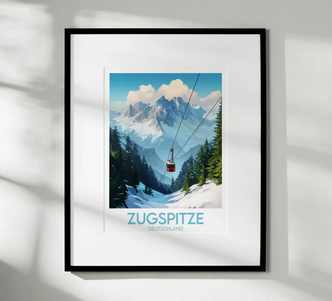 Affiche zugspitze poster con telaio in legno da Frame the World