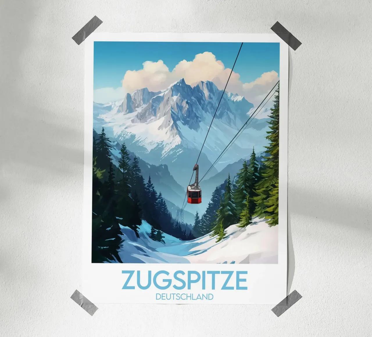 Affiche zugspitze poster con telaio in legno da Frame the World