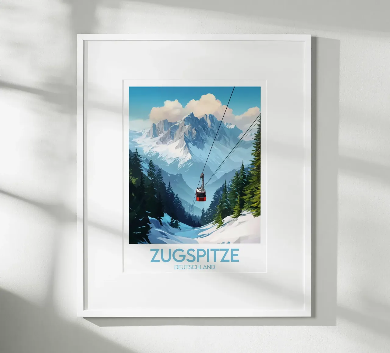 Affiche zugspitze poster con telaio in legno da Frame the World