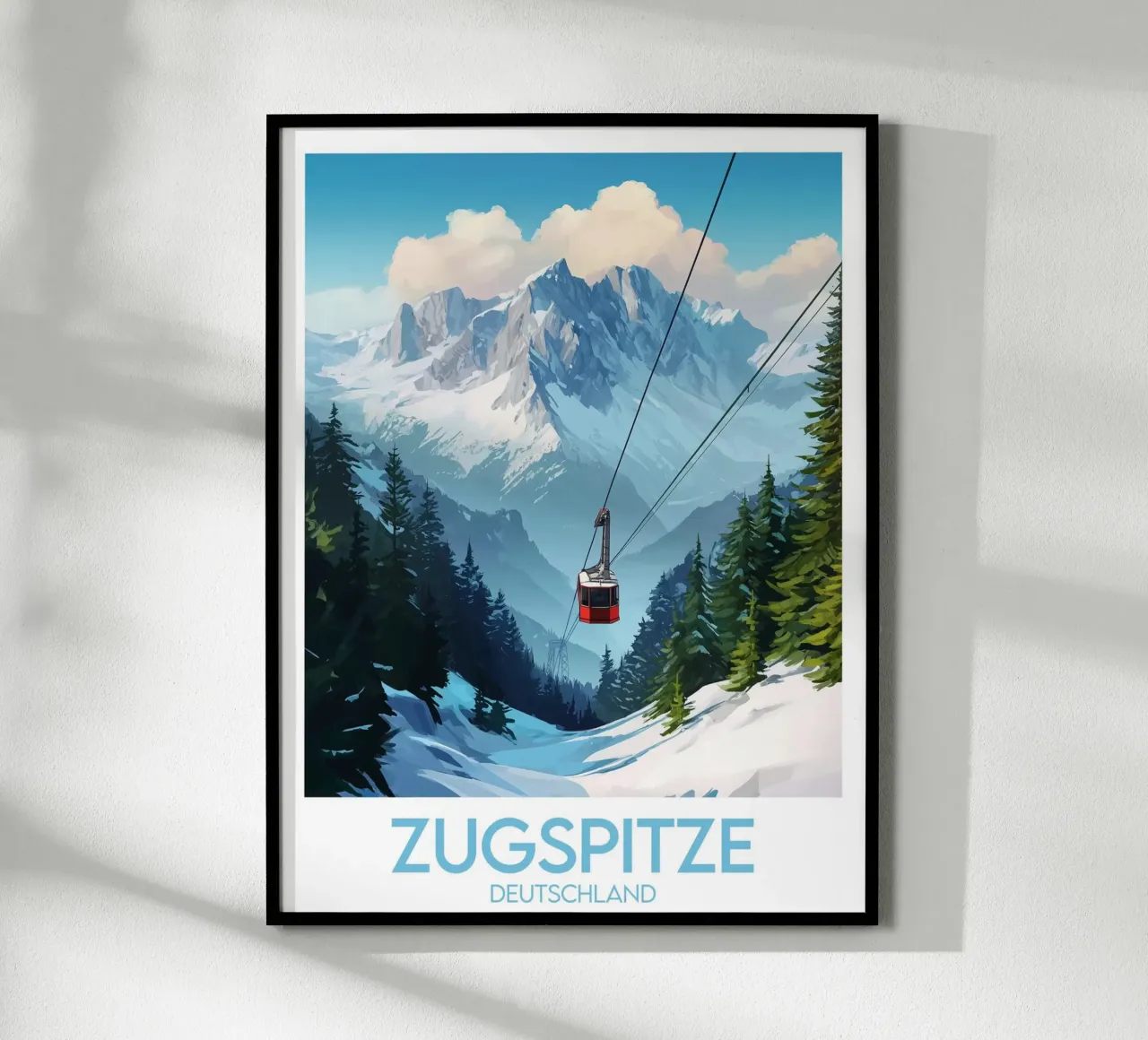 Affiche zugspitze poster con telaio in legno da Frame the World
