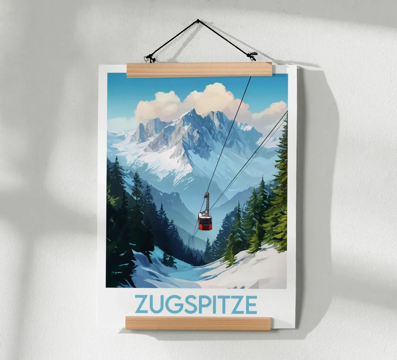Affiche zugspitze poster con telaio in legno da Frame the World