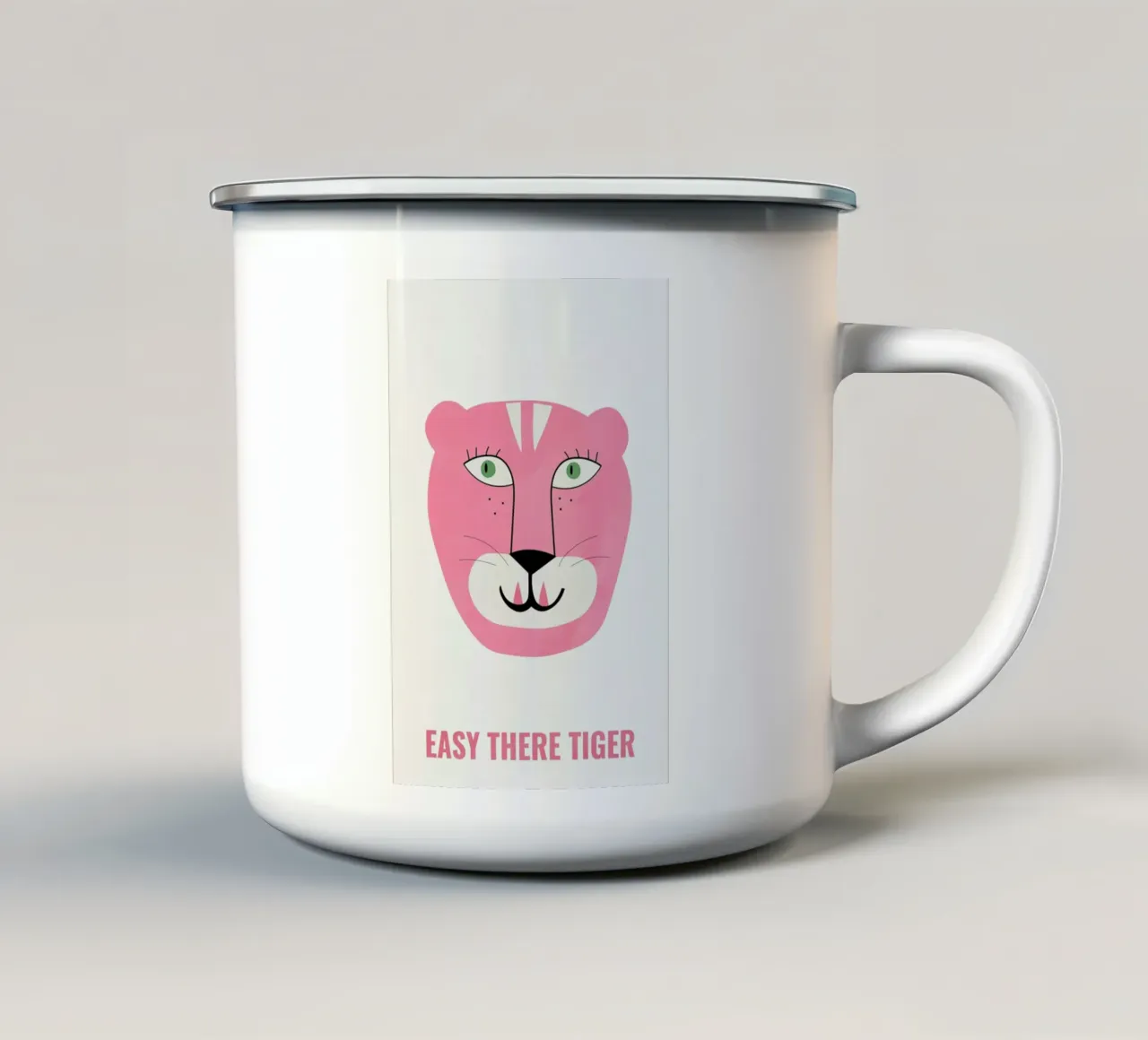 Pink Cat tazza in smalto da Little Flourishes