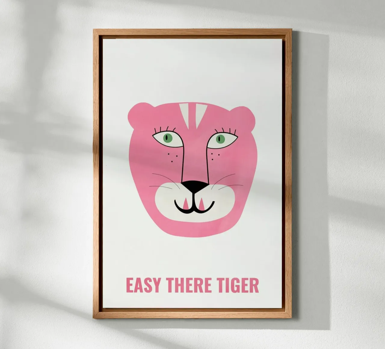 Pink Cat tela con Cornice a cassetta da Little Flourishes