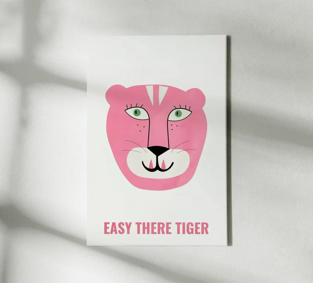 Pink Cat tela con Cornice a cassetta da Little Flourishes