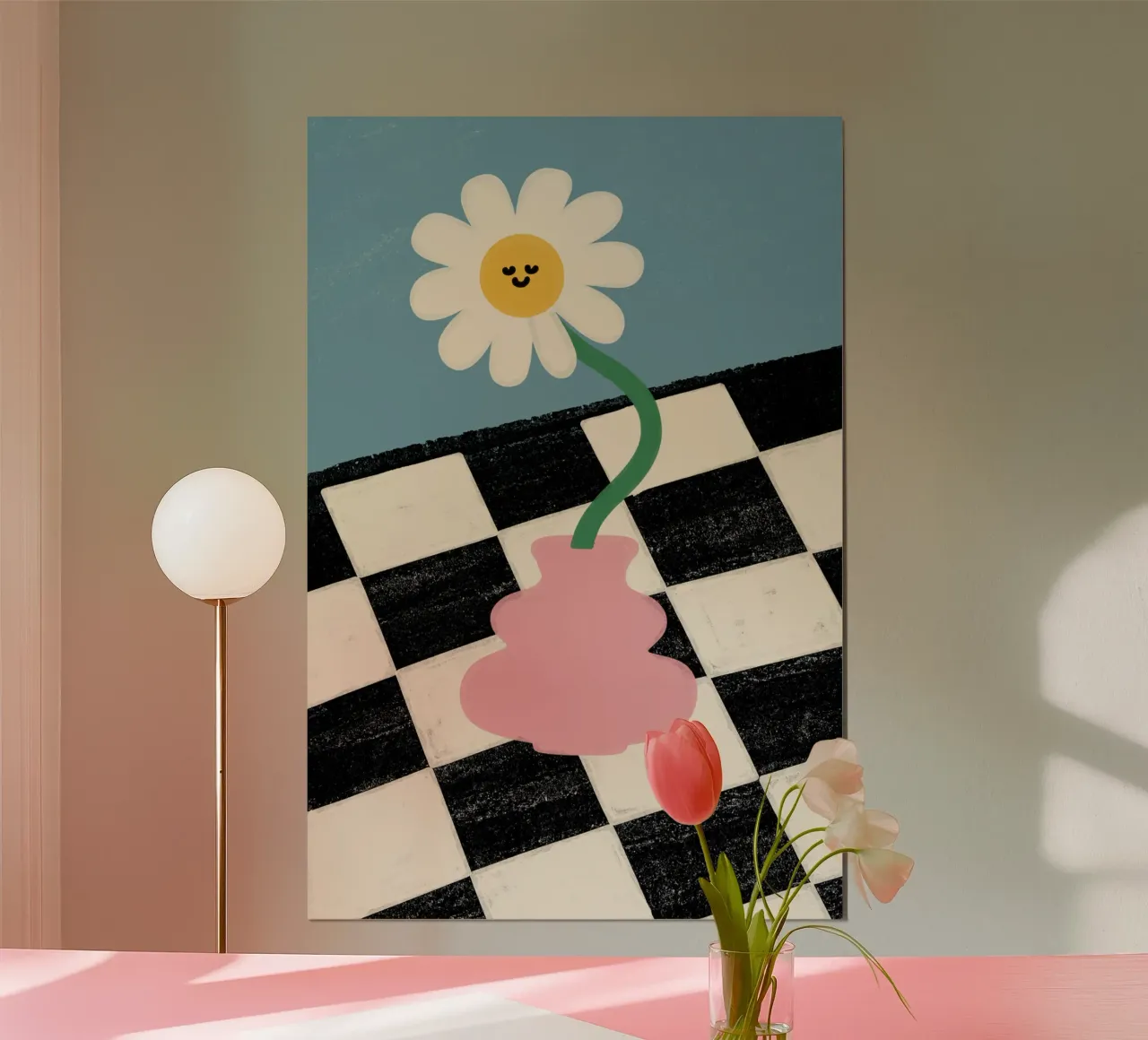 Happy Flower, Happy Floor poster con telaio in plastica da KidzStudio