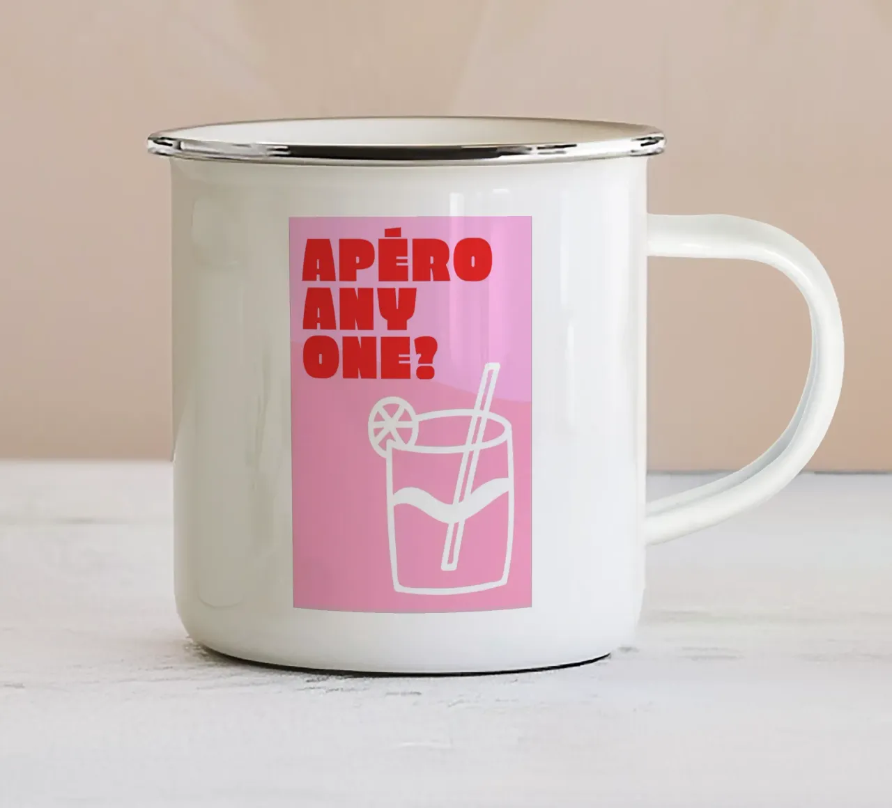 Qualcuno vuole un aperitivo? tazza in smalto da Bureau Purpur