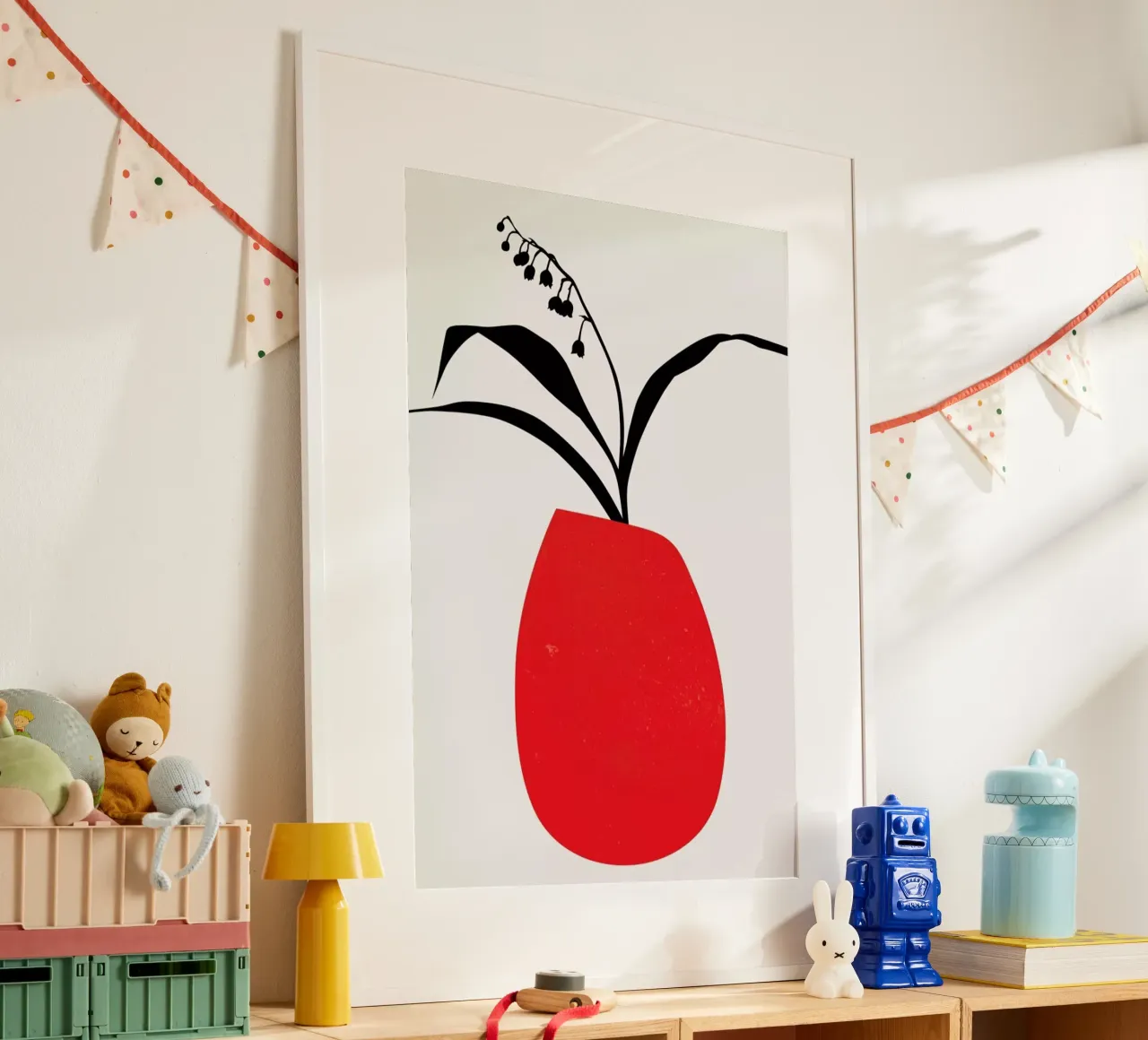 Water Lilies Red poster da Kubistika