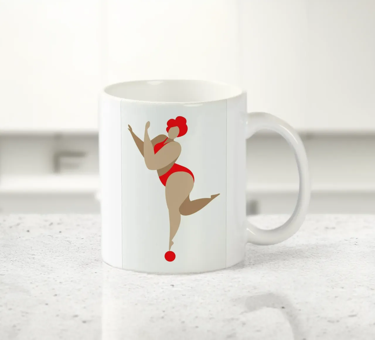 Dancing Queen Red tazza in ceramica da Kubistika