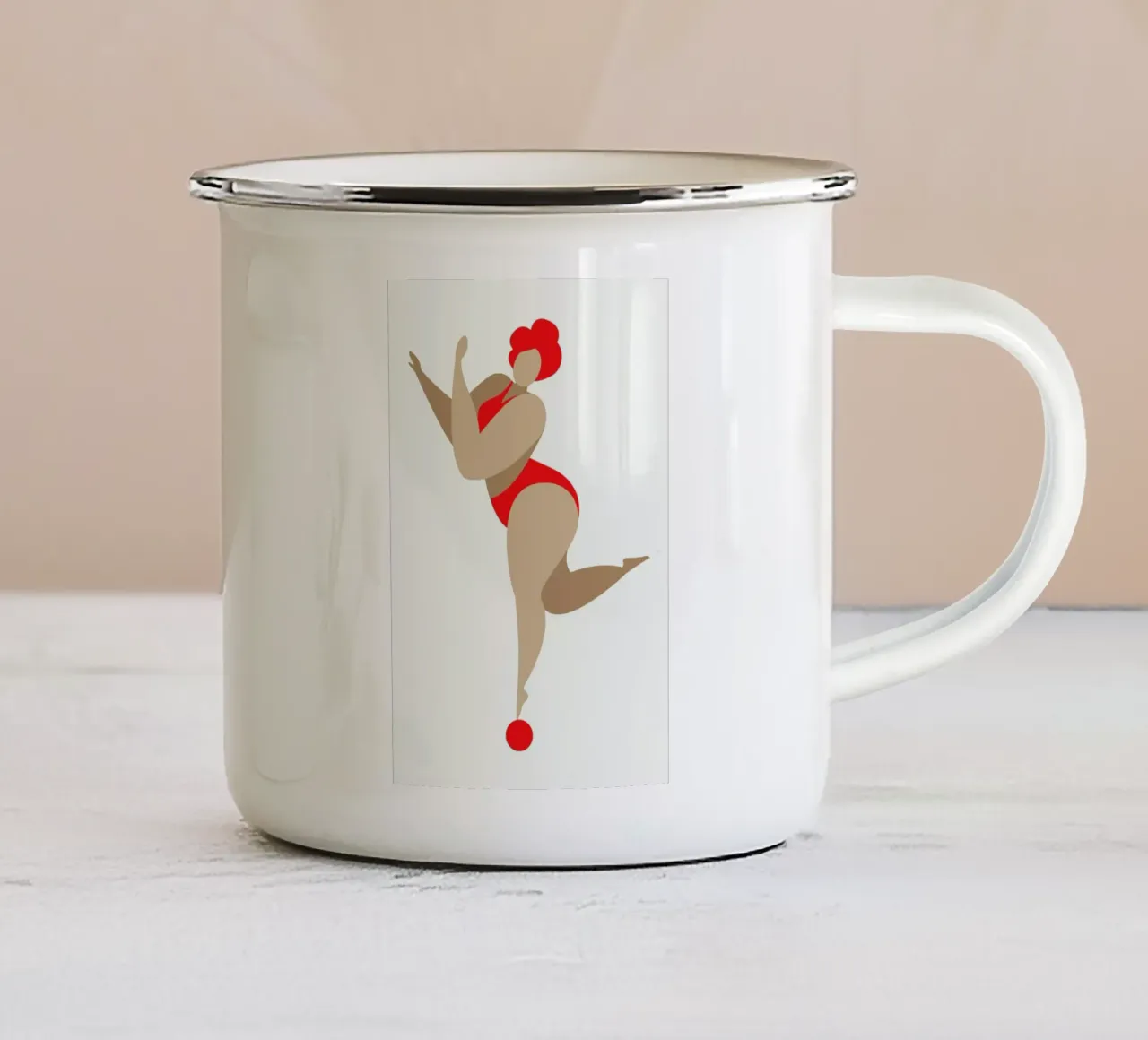 Dancing Queen Red tazza in smalto da Kubistika