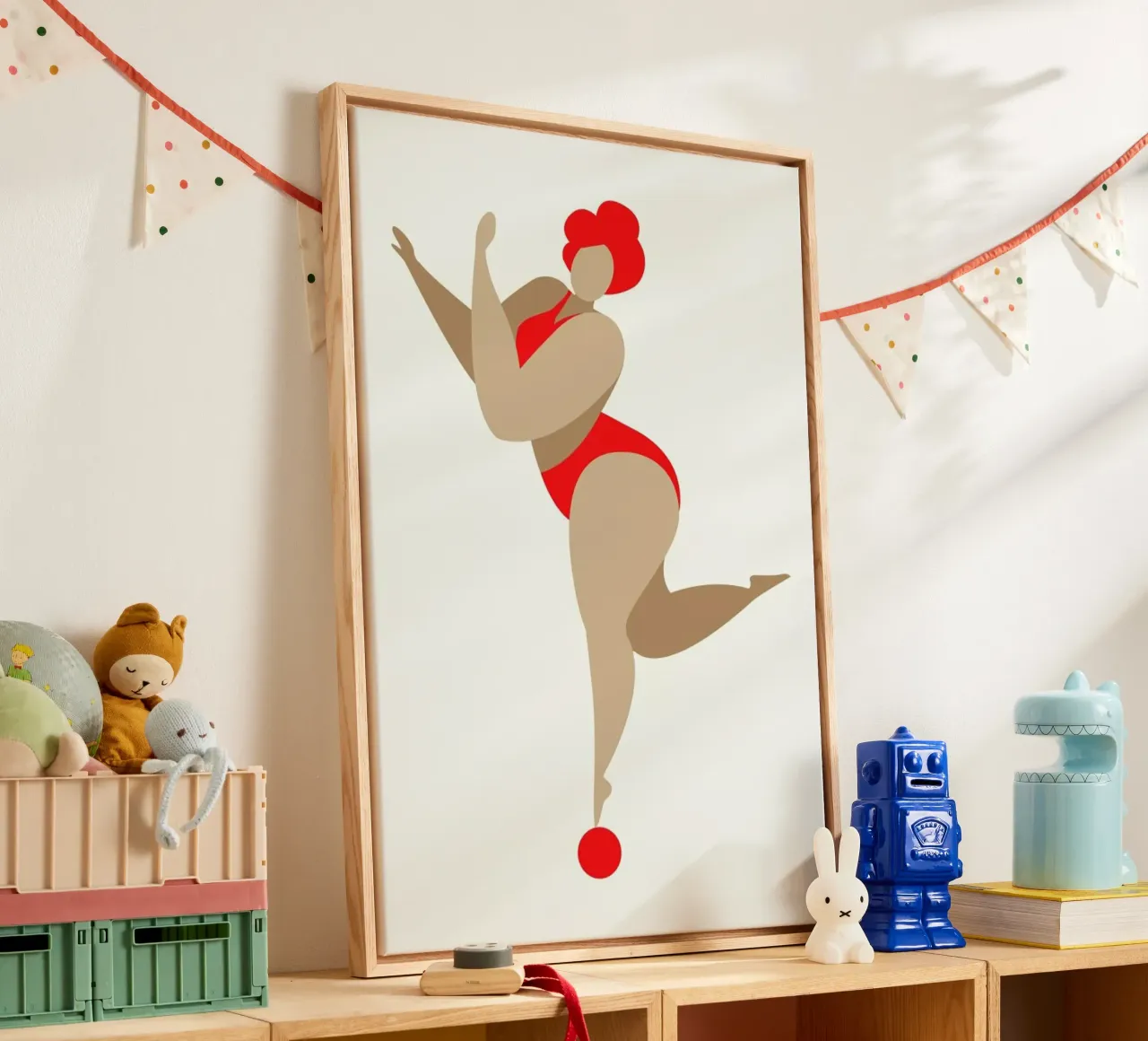 Dancing Queen Red tela con Cornice a cassetta da Kubistika