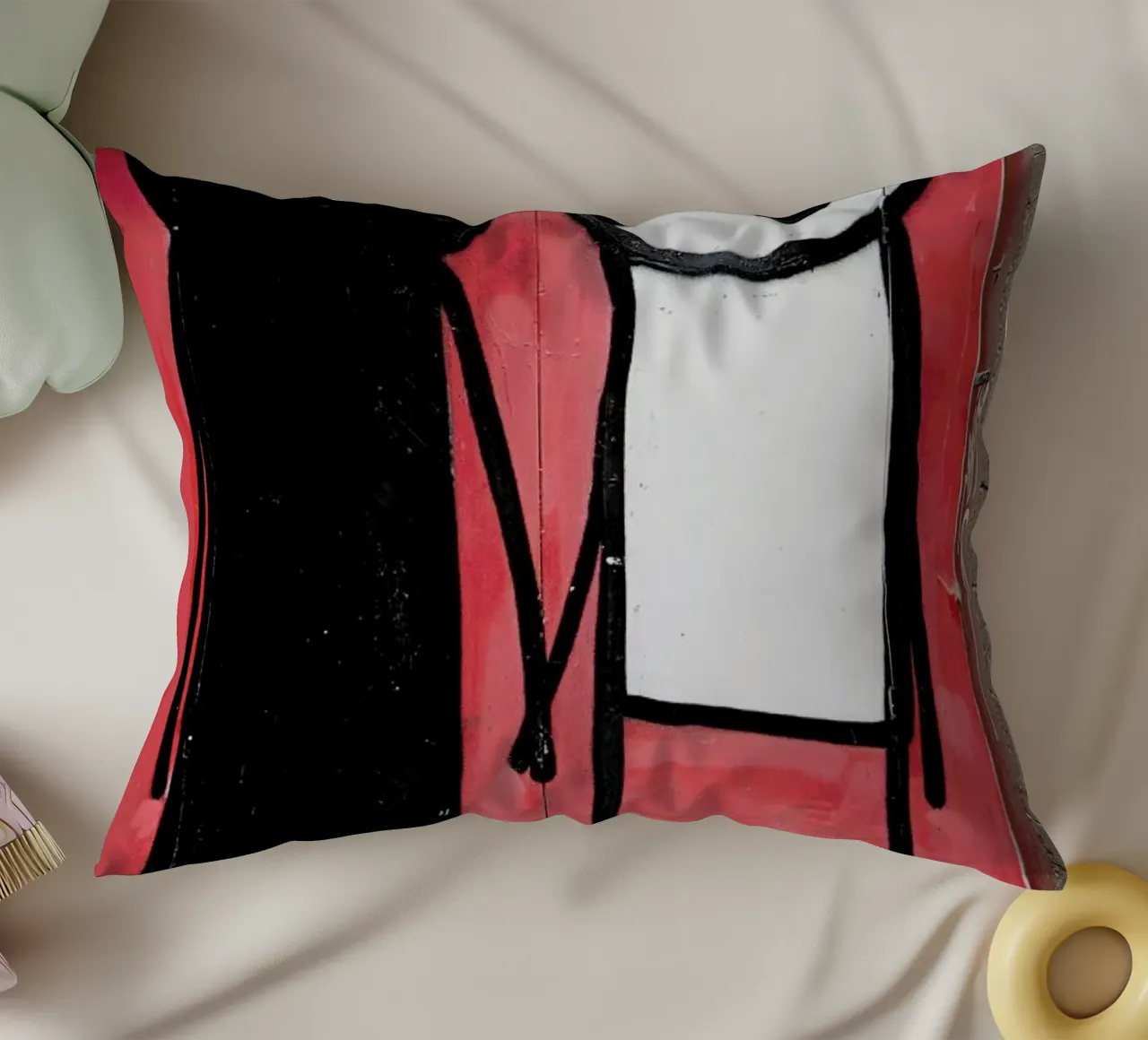 Streetart Rot 1 decorative cushion by Sadia