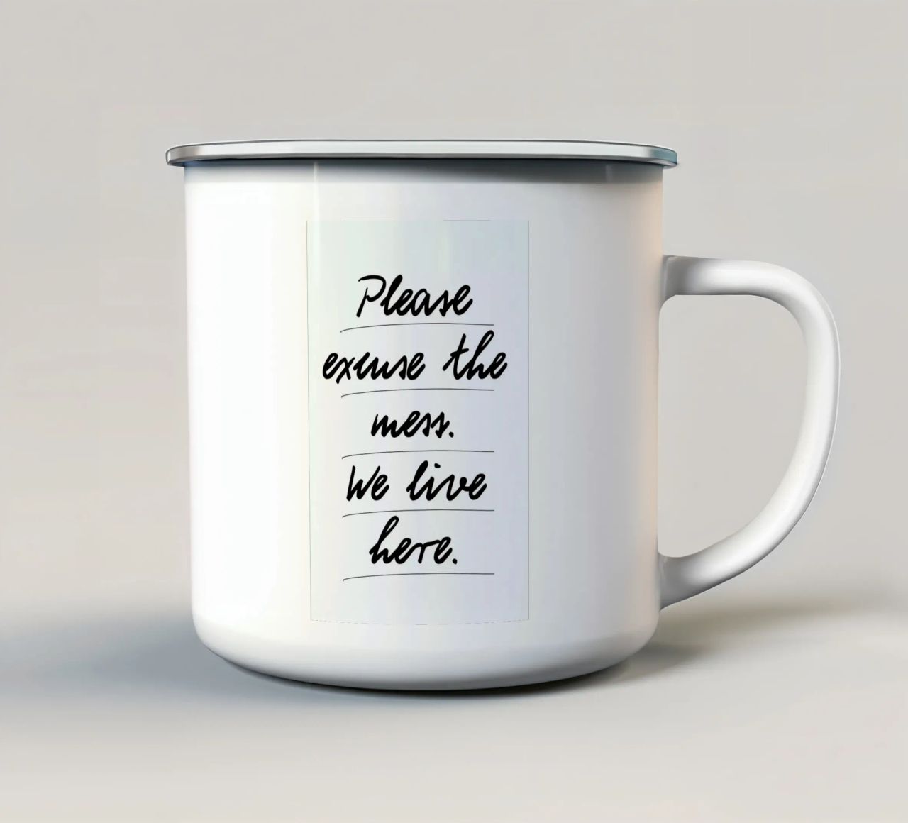 Excuse the mess tazza in smalto da PETERSEN