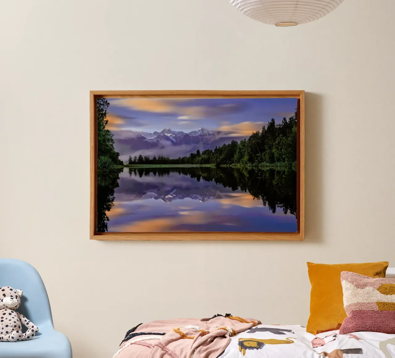 Lake Matheson - Hua Zhu tela con Cornice a cassetta da Pictufy