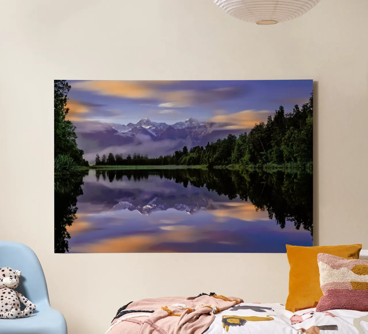 Lake Matheson - Hua Zhu tela con Cornice a cassetta da Pictufy