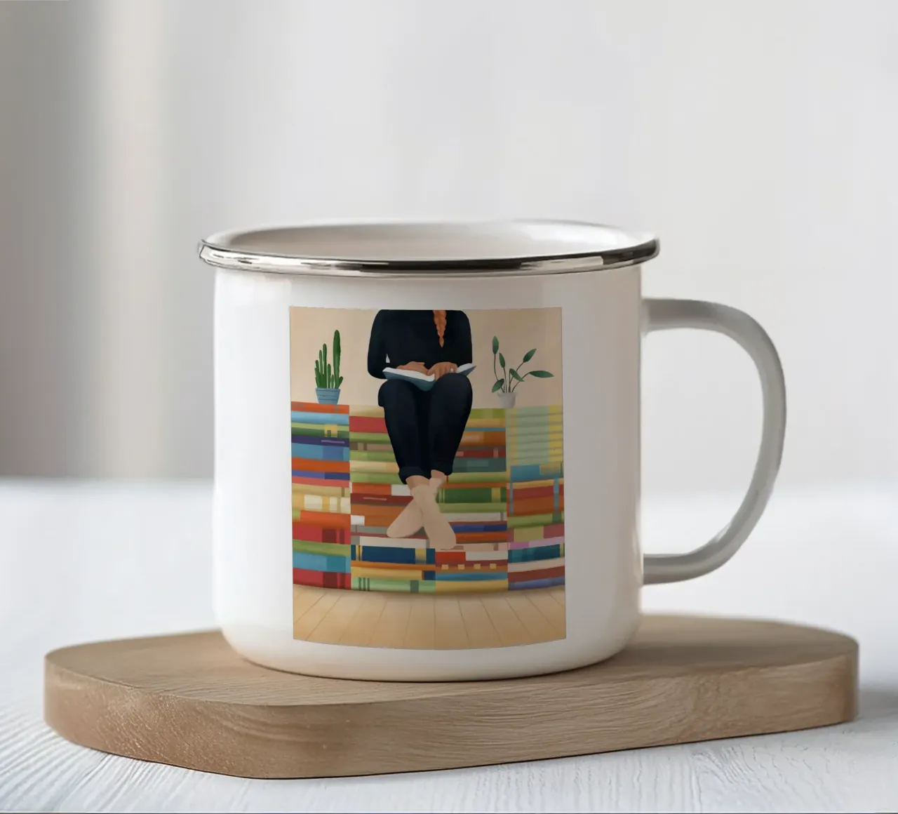 Books!! tazza in smalto da Flow Line
