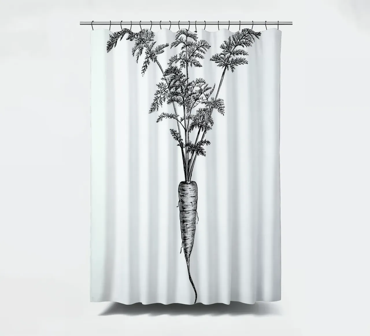 Carrot shower curtain by Flora & Fauna
