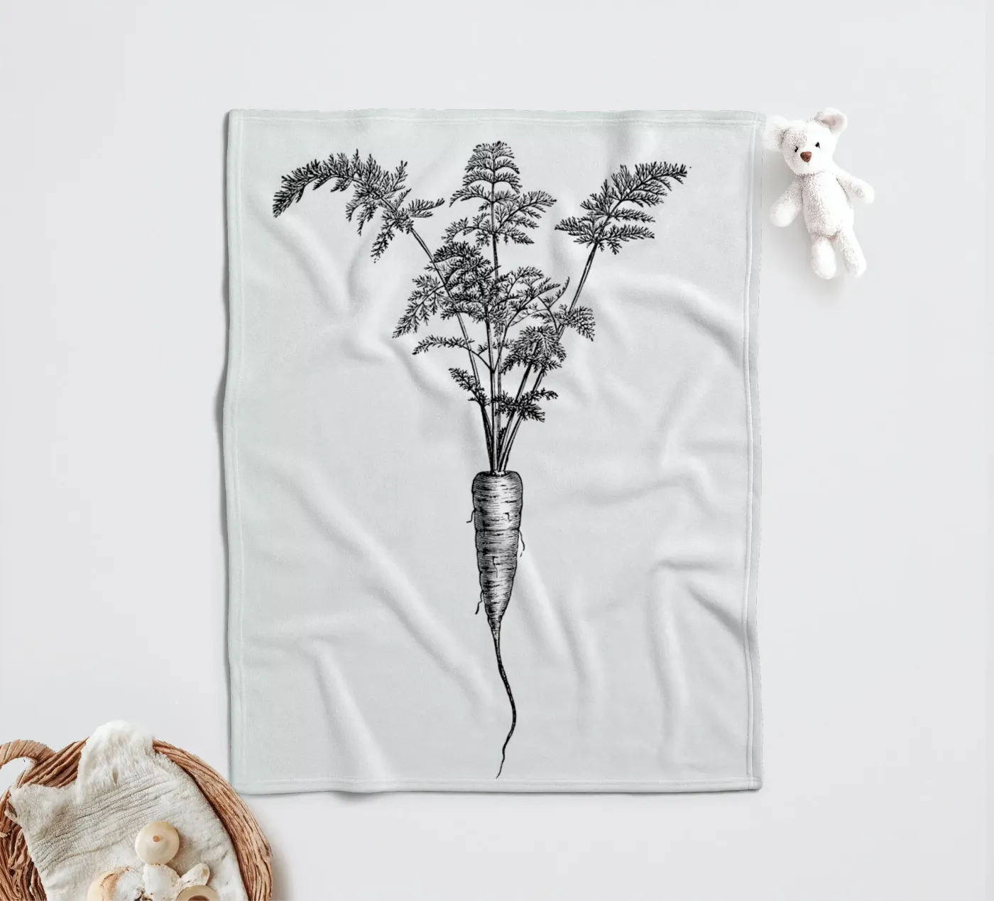 Carrot fleecedeken van Flora & Fauna