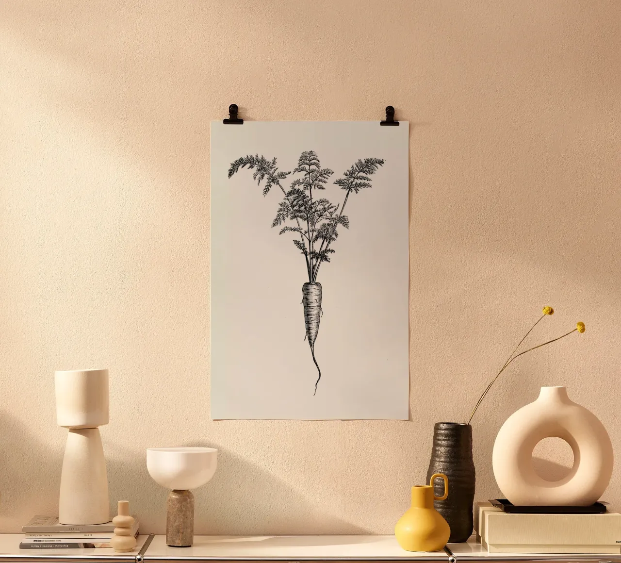 Carrot poster con telaio in alluminio da Flora & Fauna
