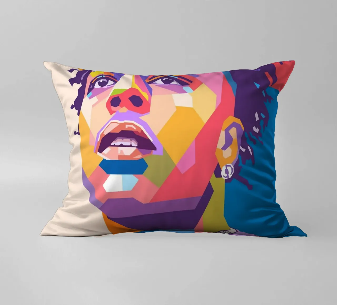 Ritratto pop art di Ishowspeed cuscino da Hantamrata