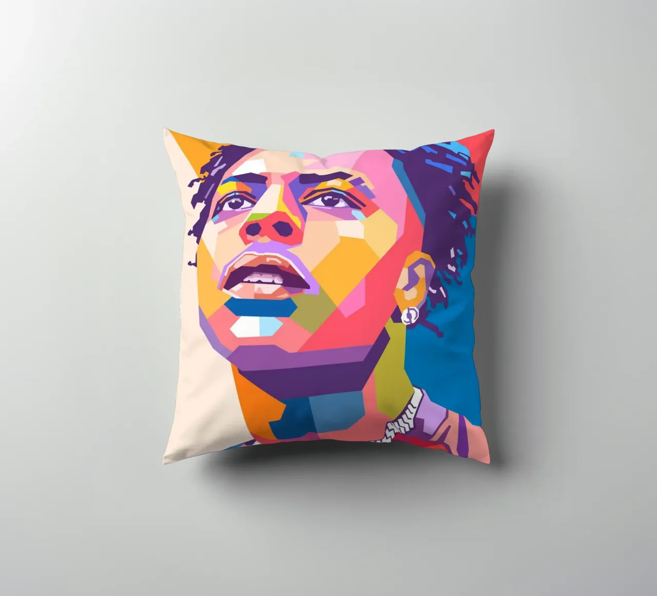 Ritratto pop art di Ishowspeed cuscino da Hantamrata