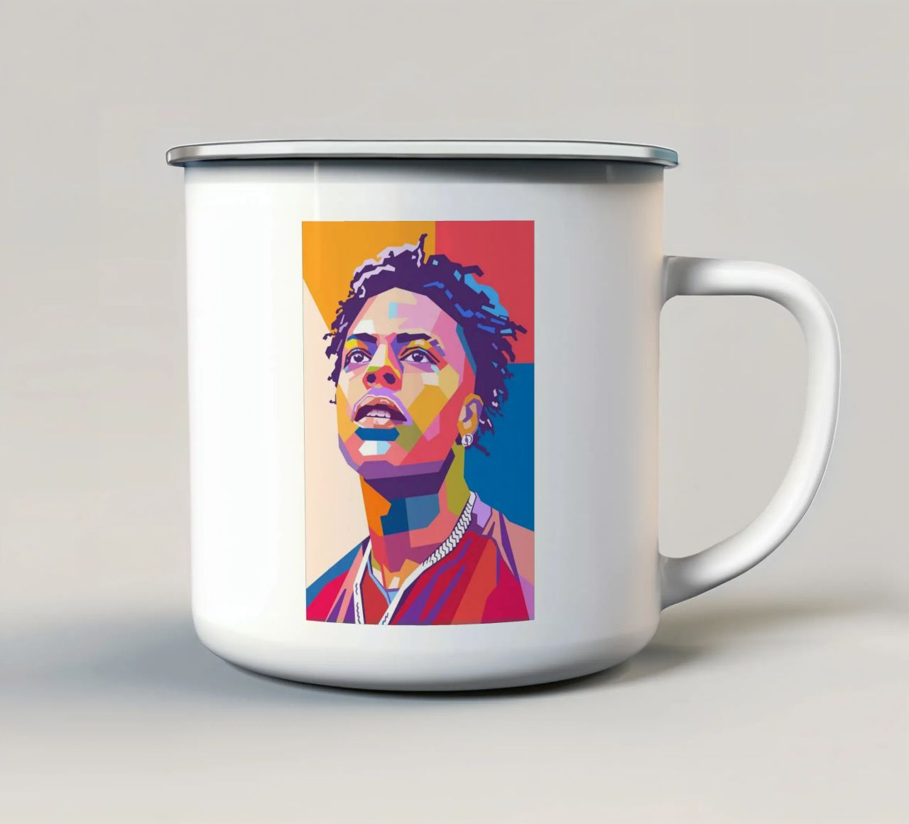 Ritratto pop art di Ishowspeed tazza in smalto da Hantamrata