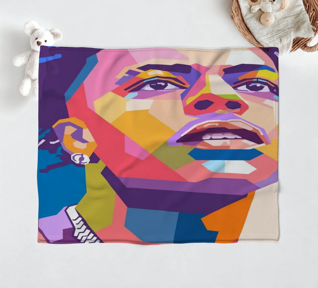 Ritratto pop art di Ishowspeed coperta in pile da Hantamrata