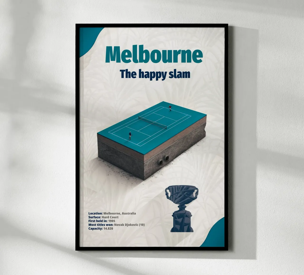 Tennis - Australian Open poster con telaio in legno da athlete.art