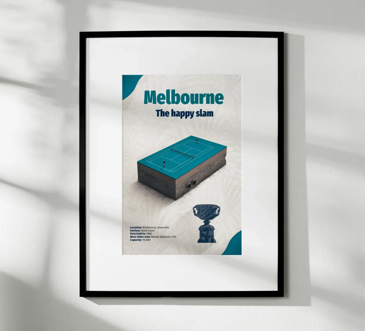Tennis - Australian Open poster con telaio in legno da athlete.art