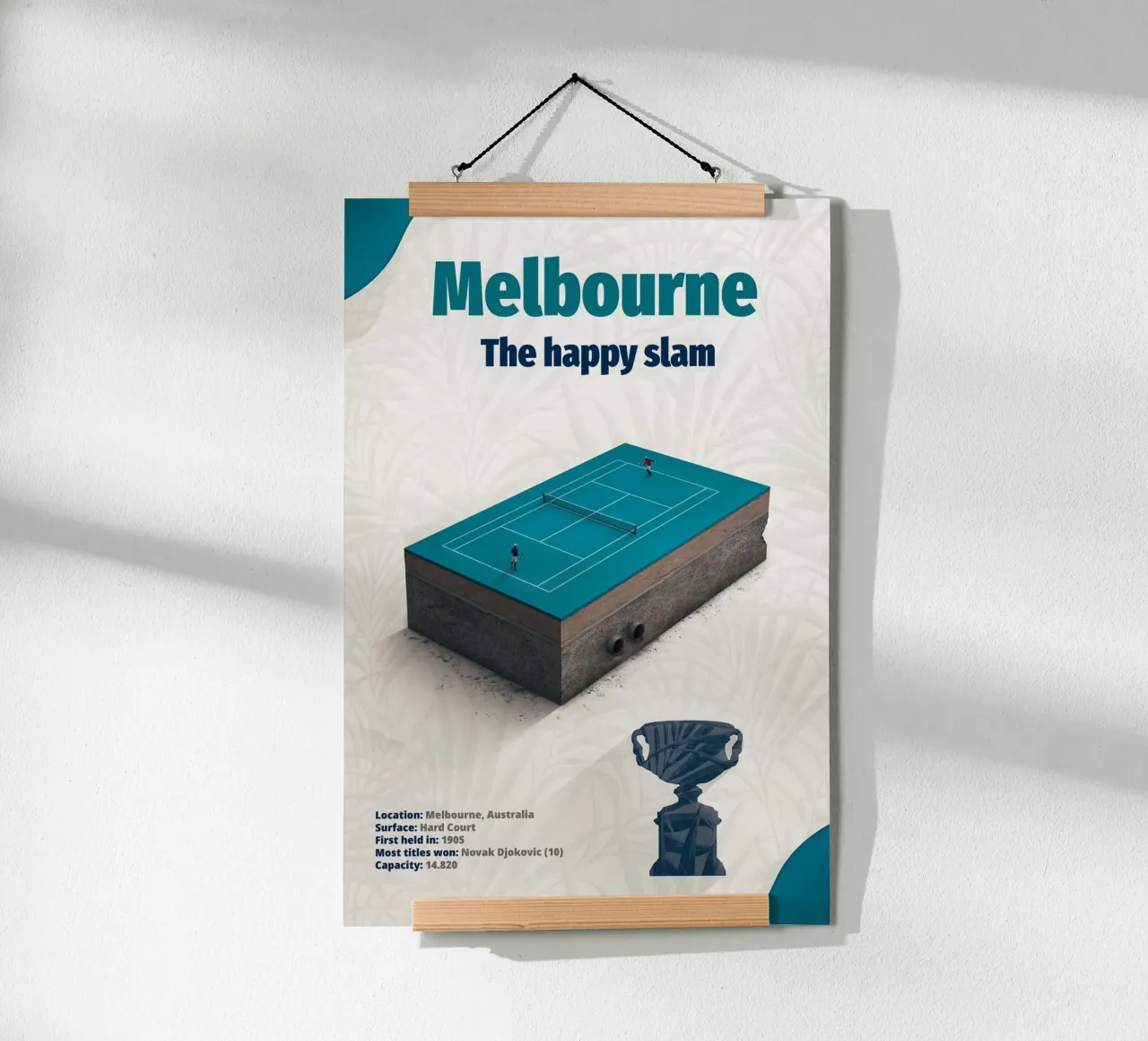 Tennis - Australian Open poster con telaio in legno da athlete.art
