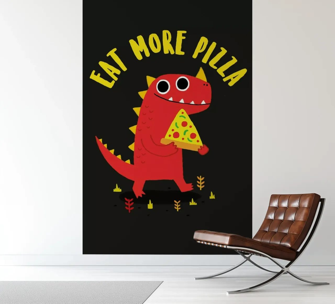 Pizzasaurus fotobehang van DinoMike