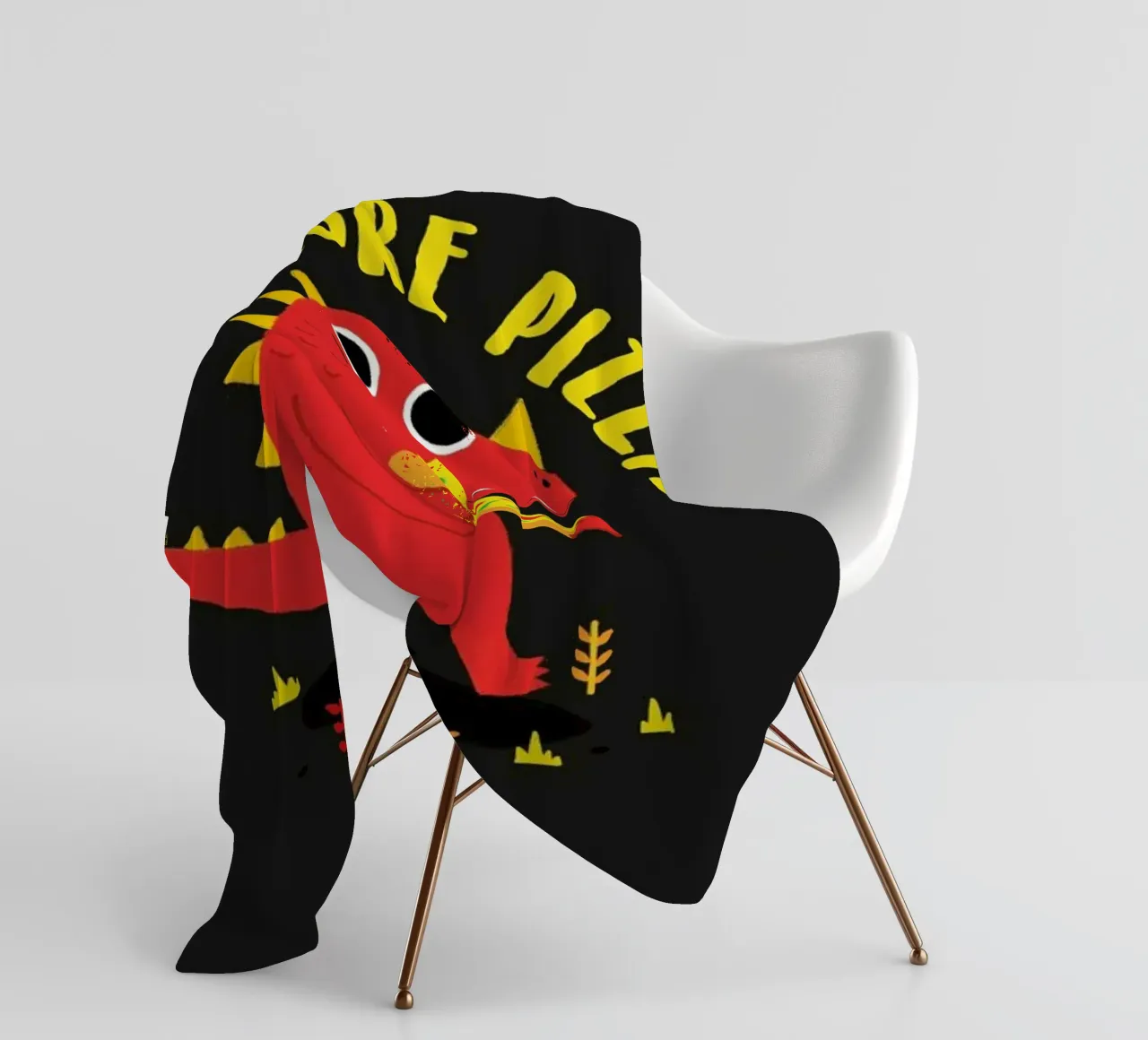 Pizzasaurus fleece blanket by DinoMike