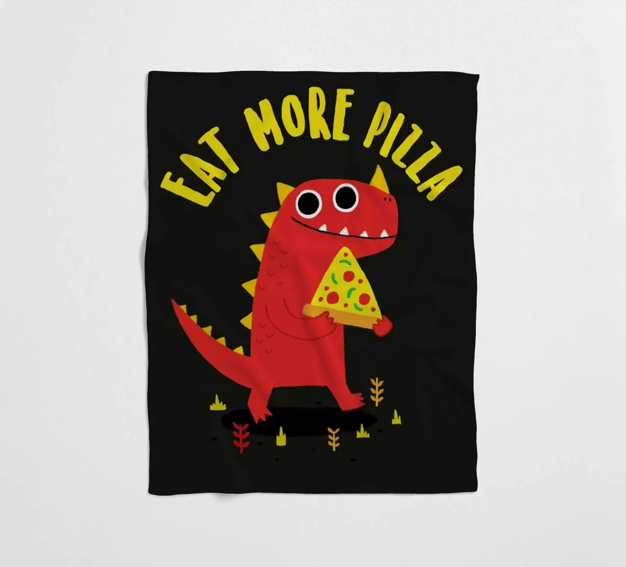 Pizzasaurus fleece blanket by DinoMike