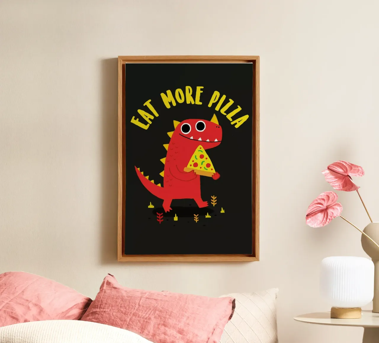 Pizzasaurus canvas by DinoMike