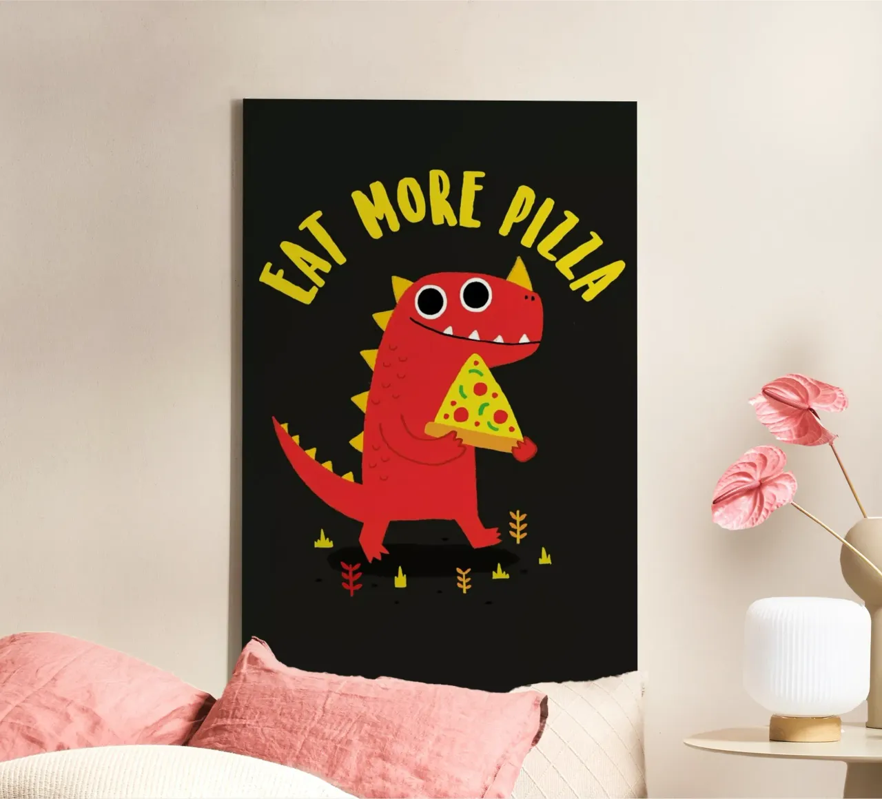 Pizzasaurus canvas by DinoMike