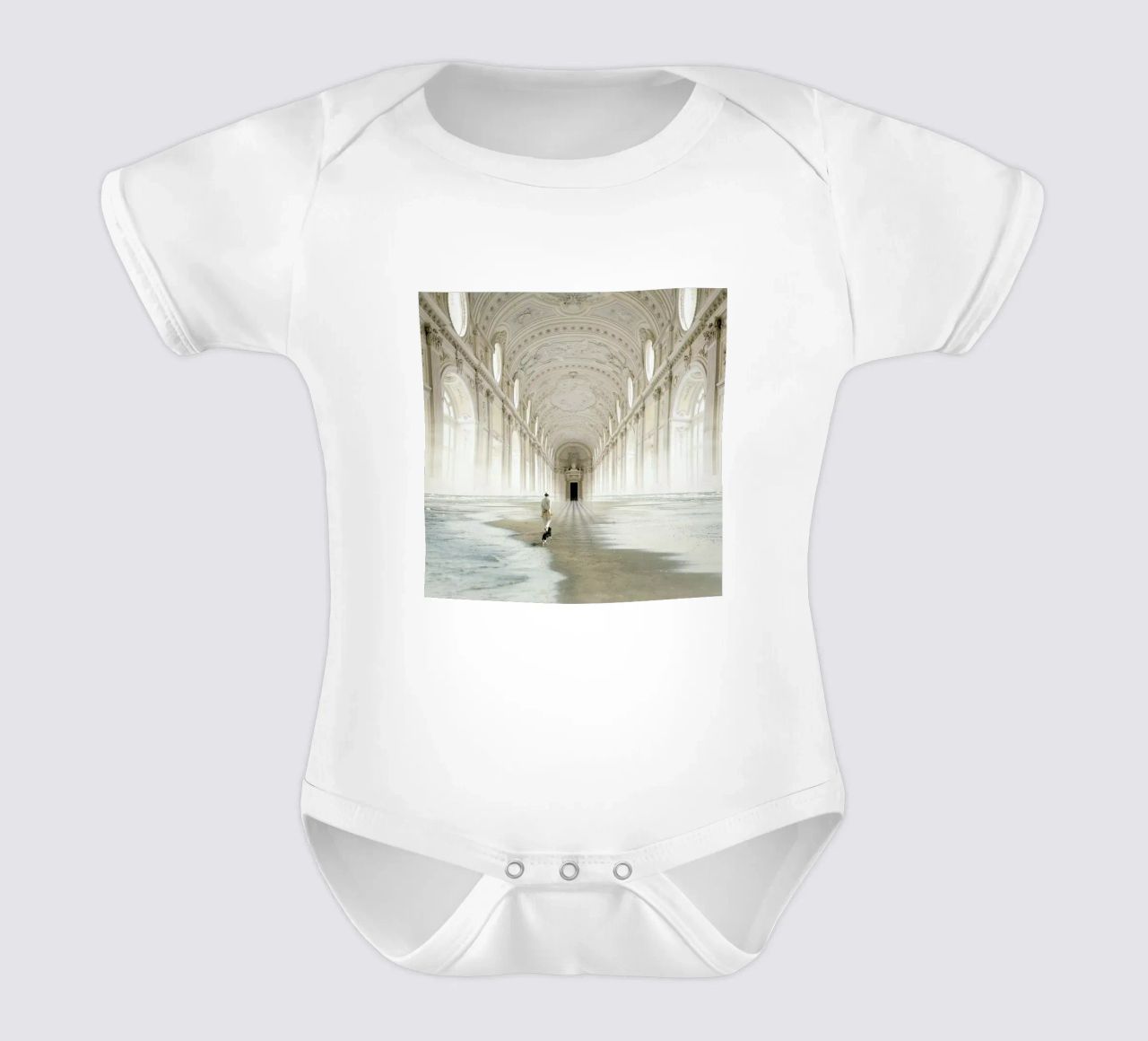 The Line short-sleeve baby romper by Eugene Soloviev