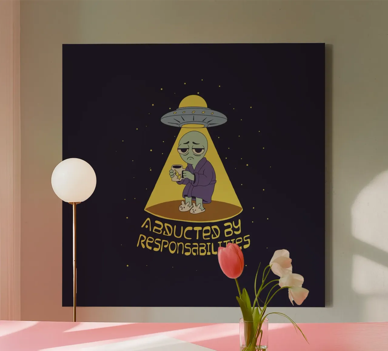 Abducted by responsabilities canvas with Floater frame by Loobs