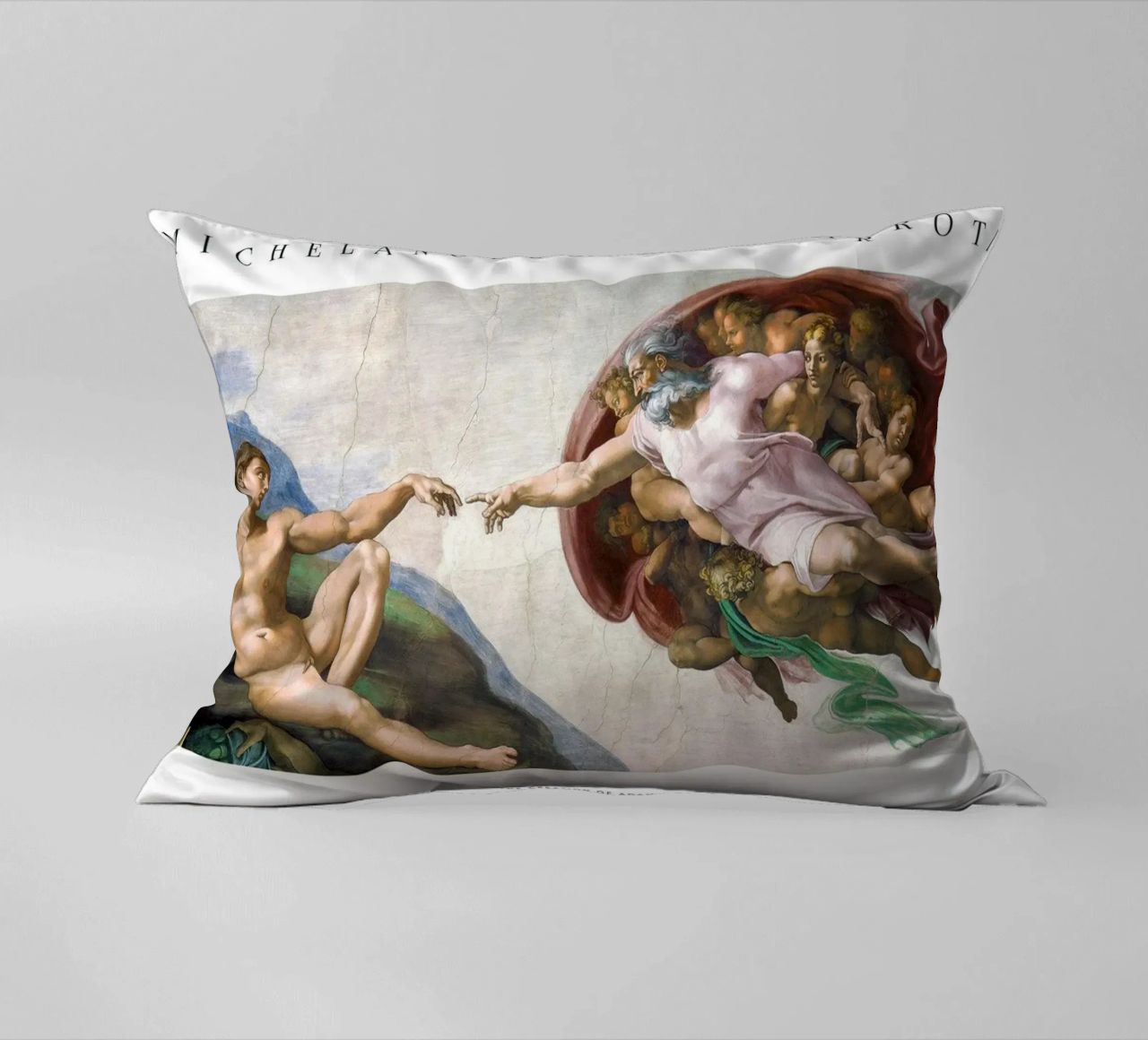 michelangelo - The Creation of adam cuscino da Trending Art Company
